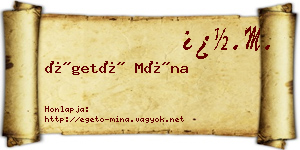 Égető Mína névjegykártya